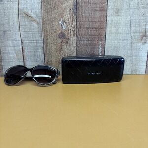 Mary Kay Black MK Sunglasses W/ Mary Kay Black Chevron Print Case